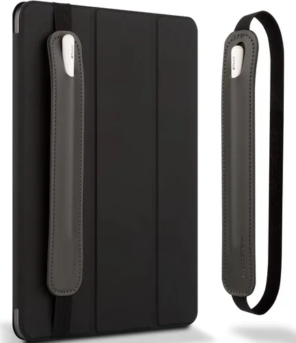 Miniatura 8 de Goospery Soporte para lápices compatible con Apple Pencil (1ª y 2ª generación) Funda de piel sintética, accesorios de bolsillo, banda elástica, Negro