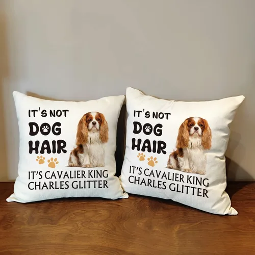 Miniatura 3 de OUZ It's Cavalier King Charles - Funda de almohada con purpurina, no es pelo de perro, divertida funda de almohada, regalo para los amantes