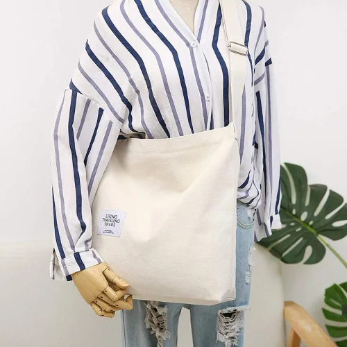 Miniatura 92 de Covelin - Bolsa de hombro informal de lona para mujer, estilo bohemio y retro, bolsa de mano, bolso cruzado, tamaño grande
