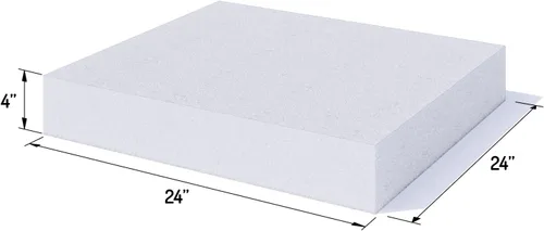 Miniatura 2 de FOAMYFOAM Alta densidad de 4 pulgadas de grosor, 24 pulgadas de ancho, 24 pulgadas de largo, espuma de tapicería de 24 pulgadas de largo, reemplazo