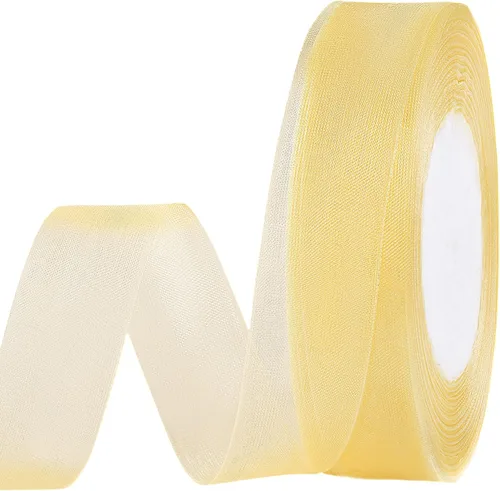 Miniatura 13 de molshine Cinta de organza transparente brillante de 50 yardas x 1 pulgada, cintas de tela de gasa para ramos de guirnaldas, lazo, boda, envoltura