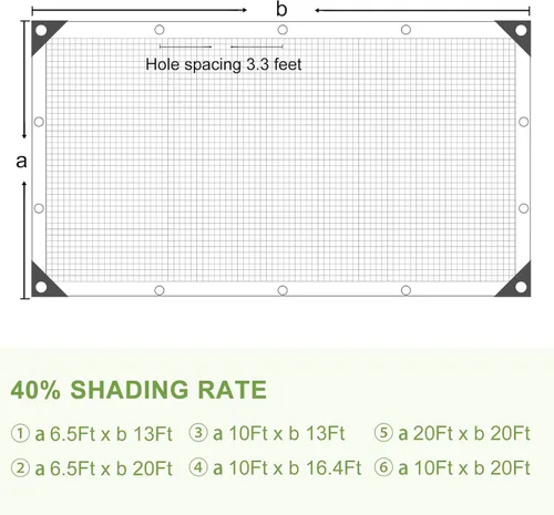 Miniatura 2 de DGSL Cubierta de tela de 40% sombra para invernadero con ojales, lona de malla de 10 pies x 16.4 pies para pérgola, plantas de patio, gallinero