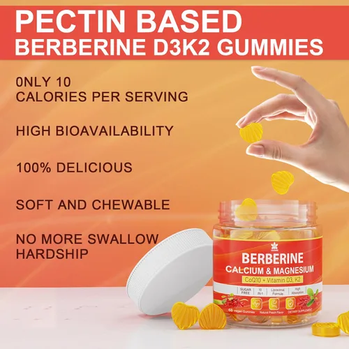 Miniatura 8 de LILICARE Gomitas de suplemento de berberina sin azúcar, absorción extra con berberina liposomal y berberina HCI, calcio, magnesio, activador AMPK