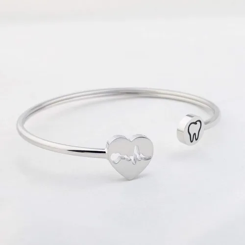 Miniatura 3 de WUSUANED Pulsera de collar de dentista, higienista dental, regalo de joyería para asistente dental, higienista dental, Acero inoxidable