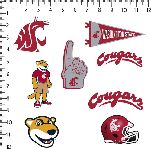Miniatura 2 de Paquete variado de calcomanías de vinilo de 8 quilates de la Universidad Estatal de Washington State University, tamaño grande, para laptop, botella