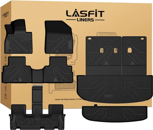 Miniatura 11 de LASFIT Alfombrillas de suelo y tapete de carga para Kia K4 2026 2025 para todo tipo de clima, TPE ajuste personalizado, juego completo
