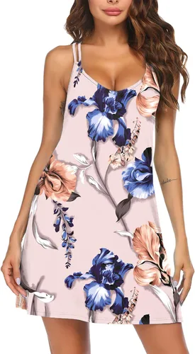 Miniatura 2 de Ekouaer - Camisón para mujer, sin mangas, pijamas, camisón corto, batas casuales