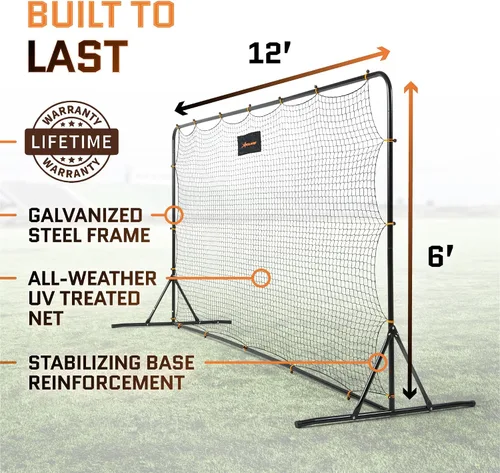 Miniatura 3 de Red de rebote de fútbol de 6 x 12 pies, equipo de entrenamiento de fútbol Portátil, fácil montaje, marco de acero Perfecto para practicar voleas