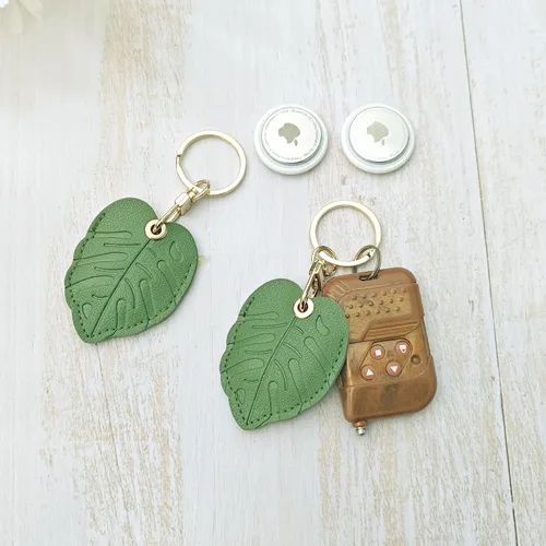 Miniatura 9 de CATCH ON Paquete de 2 fundas de cuero para Airtag para llavero, bonitos accesorios Kawaii adecuados para Airtag