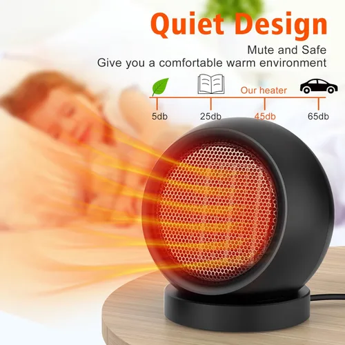 Miniatura 2 de Coolfor Calentador de escritorio, calentador de espacio de eficiencia energética de 600 W, calentador eléctrico de escritorio de cerámica PTC