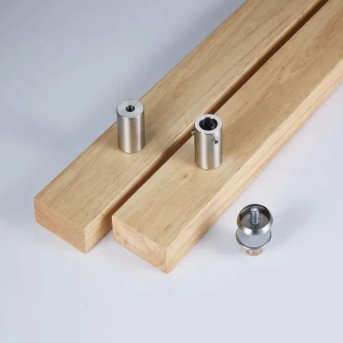 Miniatura 5 de Juego de manijas de puerta de vidrio con mango de madera de roble, personalizable, manija de puerta larga, tirador de puerta de vidrio, manija