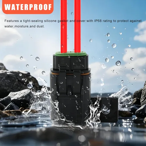 Miniatura 6 de Zhushan Juego de 6 portafusibles en línea 12V a prueba de agua – Portafusibles de cuchilla ATO/ATC de 12AWG con cubierta – Juego de fusibles