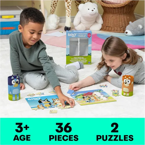 Miniatura 2 de Spin Master Games, rompecabezas de Bluey 2 unidades, 36 piezas, rompecabezas para niños, juguetes de Bluey y preescolar, para edades de 3 años