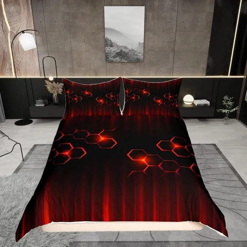 Miniatura 31 de Funda de edredón Happy Camping, juego de ropa de cama con temática de cámper para niños, funda de edredón de estilo rústico para decoración