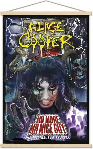 Miniatura 14 de Trends International Alice Cooper - Póster de pared No More Mr. Nice Guy, 14.725 x 22.375 pulgadas, versión enmarcada de madera de granero
