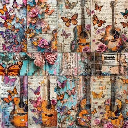 Miniatura 11 de PRSTINCOL Papel para álbum de recortes, 16 hojas de 6 x 6 pulgadas, suministros de álbum de recortes de estilo de ventana azul, papel de decoupage