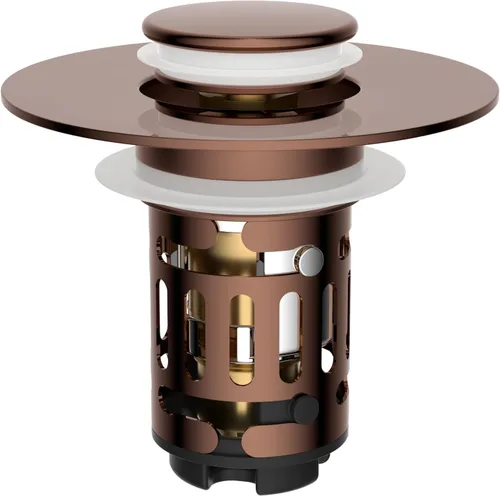 Miniatura 29 de Hibbent Colador de drenaje de lavabo de baño 3 en 1 mejorado, tapón universal desplegable con cesta de filtro de acero inoxidable extraíble atrapa