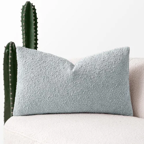 Miniatura 30 de MIULEE Funda de almohada texturizada con diseño de boucle, color azul aguamarina, funda de almohada lumbar sólida, decorativa de primavera, suave