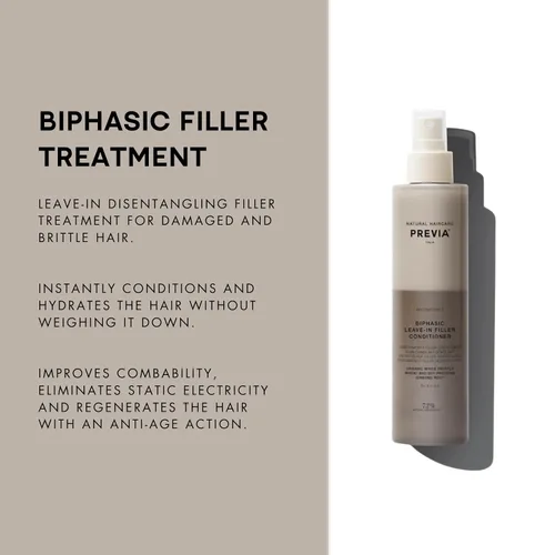 Miniatura 2 de PREVIA Acondicionador hidratante sin enjuague con extracto de trufa blanca - Tratamiento desenredante bifásico reconstructivo para cabello dañado