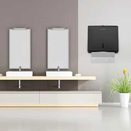 Miniatura 7 de Paquete de dispensador de papel higiénico comercial negro y dispensador de toallas de papel