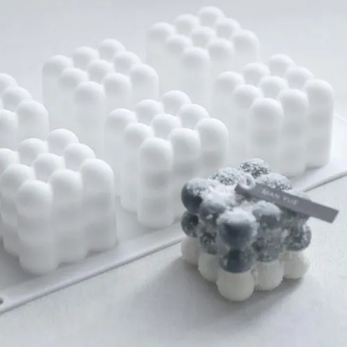 Miniatura 4 de Moldes de vela para hacer velas de burbujas, moldes de silicona para velas de burbujas de 6 cavidades para hacer jabón, molde de pastel de burbujas