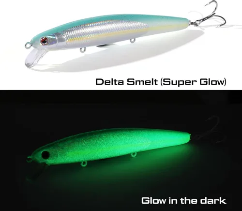 Miniatura 2 de LITTMA Señuelos de pesca de surf de California Señuelos de pesca de agua salada Jerkbait Crankbait Surf Minnow 110 - Sardina metálica Super Glow