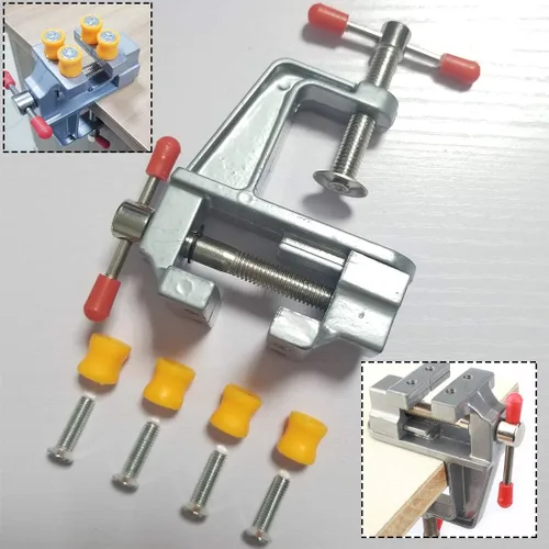 Miniatura 6 de Mini tornillo de banco pequeño abrazadera de mesa universal taladro prensa tornillo de prensa para bricolaje joyería reloj reparación nuclear