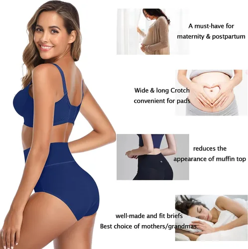 Miniatura 5 de K-CHEONY Women's Underwear, High Waist Cotton Breathable Full Coverage Panties Brief Multipack Regular and Plus