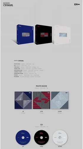 Miniatura 2 de BIGHIT Ent. ENHYPEN - Borde: Carnival (2º Mini álbum) álbum+Juego de tarjetas de fotos extra (UP+Hype+Down ver. Set)