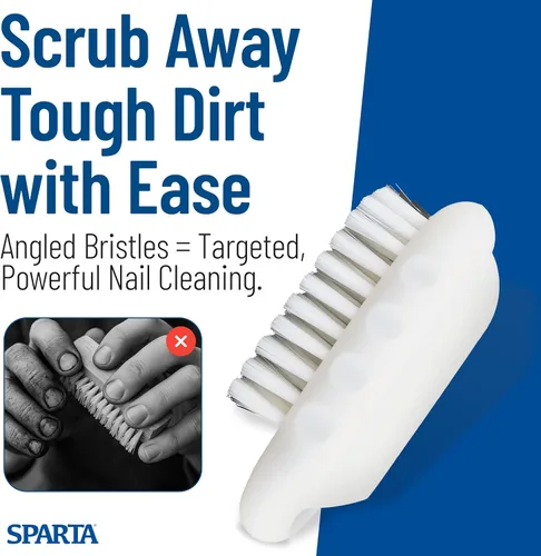 Miniatura 6 de Cepillo exfoliante para uñas SPARTA de grado comercial, cepillo resistente para manos y uñas con cerdas rígidas para jardineros, mecánicos y Blanco