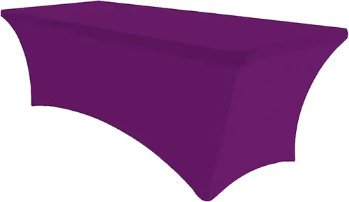 Miniatura 21 de SEPARO Paquete de 2 Cubiertas de Mesa de Spandex de 6 Pies Color Borgoña Mantel Rectangular Ajustado Tela Elástica Mantel de 6 pies Sin Arrugas