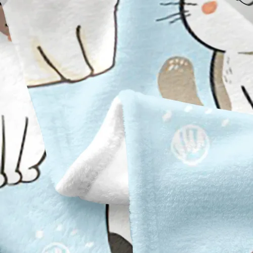 Miniatura 3 de Erosebridal Manta de vellón de gato, Kawaii Garfield, manta mullida de gato persa para niños y niñas, manta de franela suave con estampado de patas