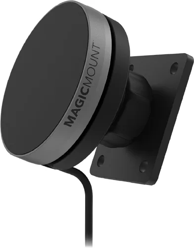 Scosche Qi2 Cargador inalámbrico MagSafe para automóvil, soporte magnético de teléfono celular de 15 W para automóvil con placa de montaje AMPS para
