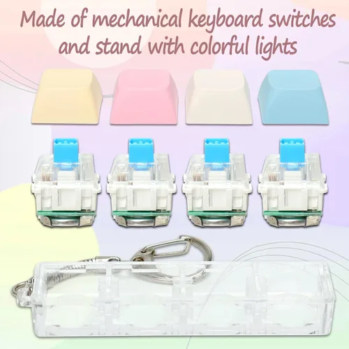 Miniatura 3 de Juguetes de fidget de teclado para adultos, clicker de teclado con luz LED, llavero de juguetes sensoriales divertidos de fidget para ansiedad