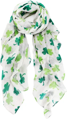 Miniatura 4 de Skylety St. Patrick's Day - Bufanda larga con estampado de Shamrock Shawl irlandés
