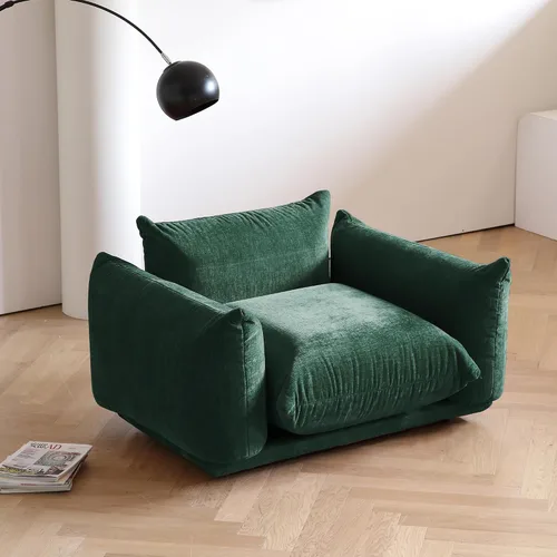 Miniatura 19 de WJShome - Sofá seccional modular, sofá de chenilla de 264 cm de lana minimalista, sofá convertible de 3 plazas, sofá de sala de estar ancho