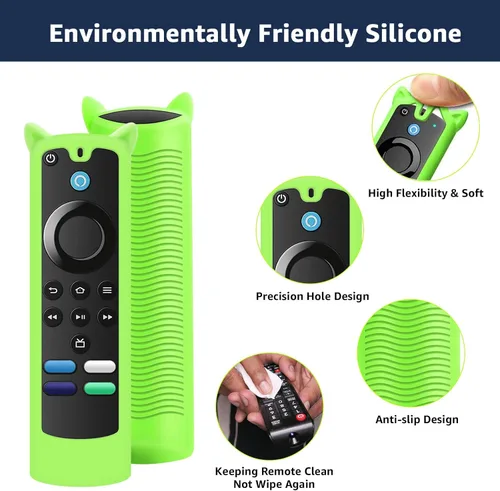 Miniatura 3 de Paquete de 2 fundas protectoras para control remoto, funda de silicona para control remoto que brilla en la oscuridad con cordón