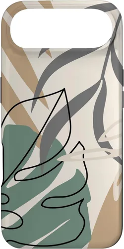 Miniatura 26 de Funda abstracta minimalista exótica para iPhone 13 Pro Tropical Botanical Beige Brown