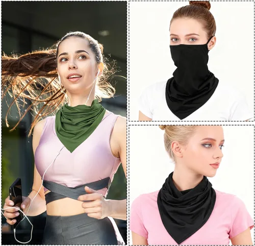 Miniatura 4 de 2 unidades de polaina para el cuello con bucles para las orejas, pasamontañas elásticos, antideslizantes, para el cuello, bandana con cintas