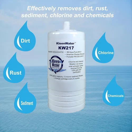 Miniatura 3 de KleenWater Filtro de agua KW217 compatible con Aqua-Pure AP217, cartucho de repuesto de carbono, juego de 2