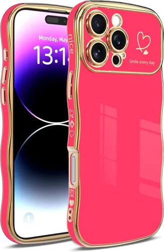 Miniatura 14 de IAIYOXI Funda para iPhone 11 para mujeres y niñas, bonito diseño ondulado con forma rizada, patrón de corazón, protección de cámara elevada, chapado