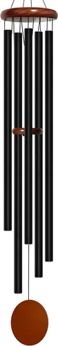 Miniatura 9 de Bursvik Campanilla de viento de 28 pulgadas, campanillas de viento decorativas en metal para exteriores, conmemorativas, regalo de recuerdo, Negro