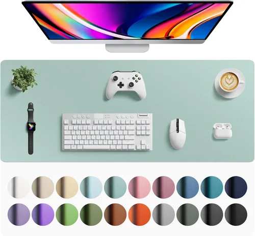 Miniatura 211 de Aothia - Protector de escritorio de cuero sintético, base para mouse, superficie antideslizante e impermeable para escribir y para laptop