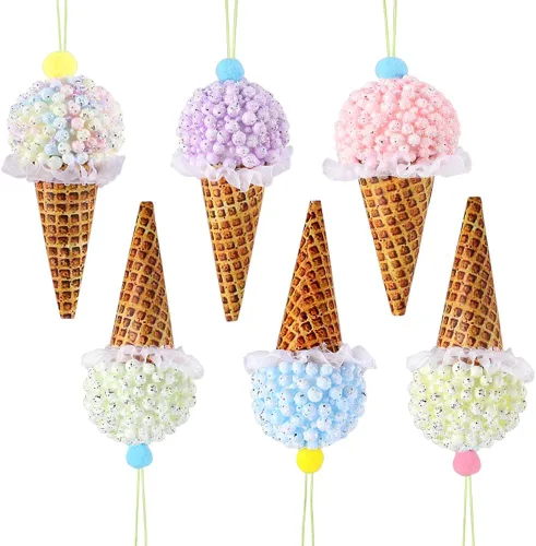 Miniatura 8 de Adorno para árbol de Navidad, 6 piezas de donas colgantes pastel de macarrón para decoración de Navidad Candyland, dulce para una niña, fiesta