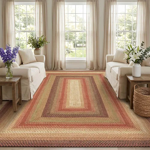 Miniatura 137 de Homespice Alfombras de Área Ovaladas Trenzadas de Yute Denim Azul de 8x10 pies para Sala de Estar, Dormitorio y Comedor. Apto para Mascotas. Estilos