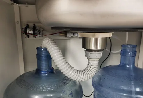 Miniatura 8 de Gabinete de acero Fregadero portátil Fregadero autónomo Estación de lavado de manos Fregadero móvil Fuente de agua Fuente de agua 110V/12V