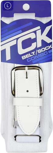 Miniatura 2 de TCK Combo de calcetines y cinturón de béisbol o sóftbol, tallas para jóvenes y adultos para niños y niñas, hombres y mujeres Blanco