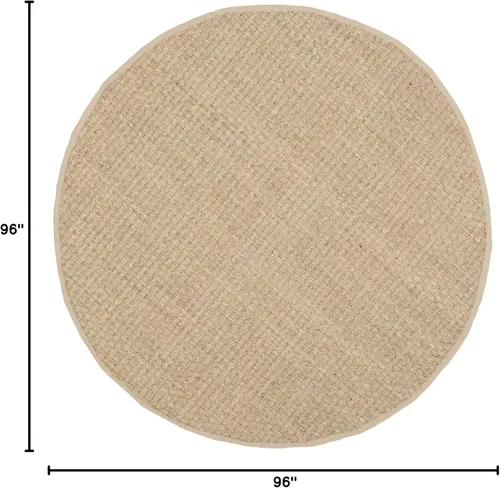 Miniatura 2 de SAFAVIEH Alfombra de área de 8 pies redonda - Colección Natural Fiber - Fibra natural y beige, hierba marina, patrón de tejido de cesta con borde