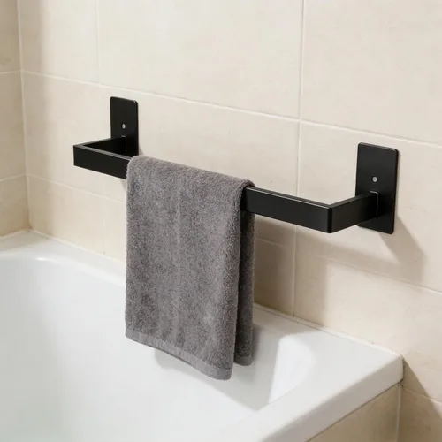 Miniatura 3 de Barra de Toalla de Baño Autoadhesiva, Toallero sin Perforación Fácil de Instalar, Soporte de Toalla de Mano Hecho de Acero Inoxidable Premium