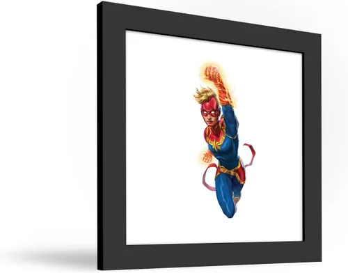 Miniatura 2 de Trends International Gallery Pops Marvel Comics Avengers - Póster de pared de Capitana Marvel, 12 x 12 pulgadas, versión enmarcada en negro